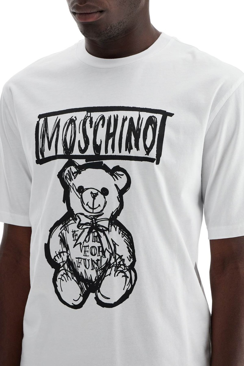 Drawn Teddy Bear T-shirt MOSCHINO Men Tg. S V07117041 1001M