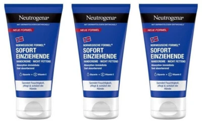 Neutrogena sofort einziehende Handcreme pflegt mit Glycerin + Vitamin E 3x 75ml