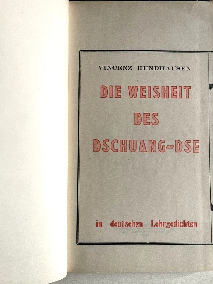 Vincenz Hundhausen Weisheit Dschung-Dse deutschen Lehrgedichten, Dschung-Dse - Bild 1 von 1