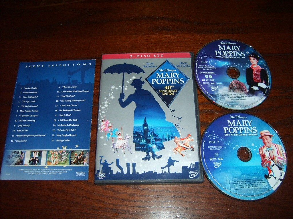 Disney's MARY POPPINS (DVD,'64,WS)2disc~40TH ANNV ED~JULIE ANDREWS