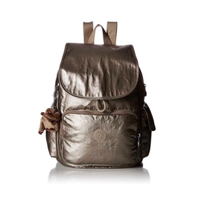 kipling rose gold metallic backpack