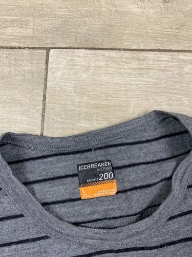 ICEBREAKER 200 MENS GRAY WOOL LONG SLEEVE T SHIRT Size L - Picture 2 of 6