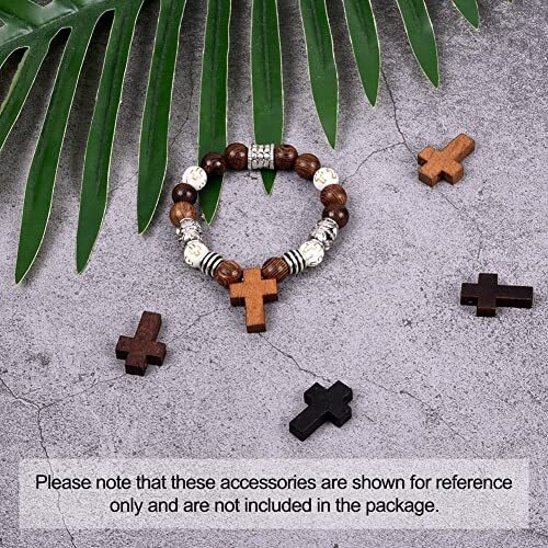 100Pcs/box Wooden Cross Charms 4 Colors Natural Unfinished Wood Cross Crafts - Picture 4 of 7