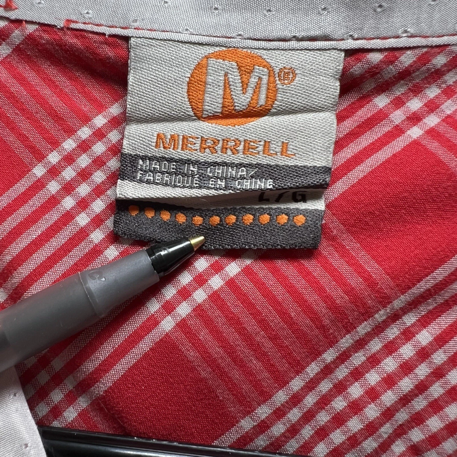 merrell short sleeve button up plaid pocket checks shirt