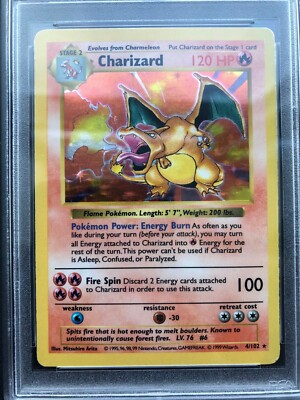 pokémon 1999 charizard base set shadowless card graded psa 10 Charizard 1st ed Shadowless CGC 9.5 Quad+ – BPMTRADINGSUPPLIES main image 1