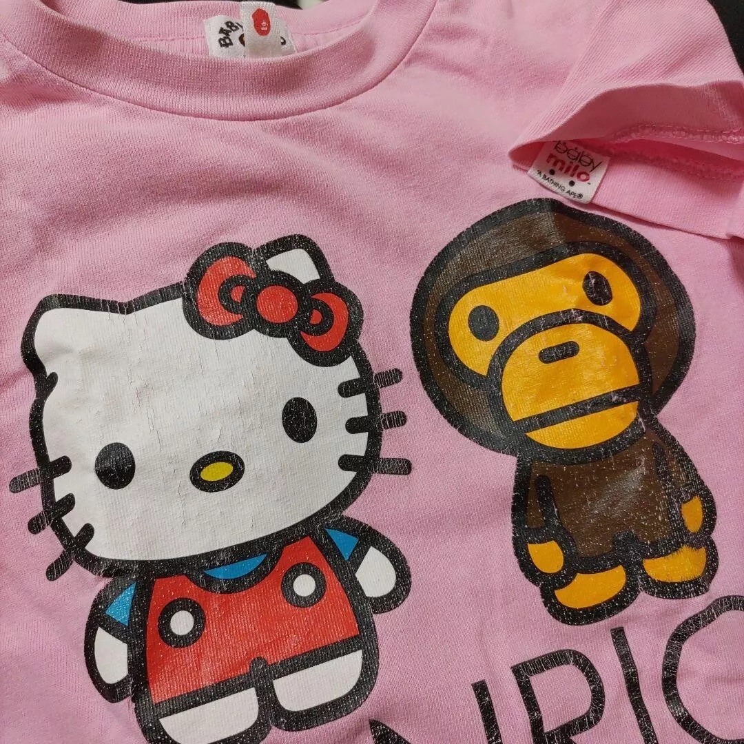 T-shirt A Bathing Ape Hello Kitty Fashion Sanrio, Little monkey