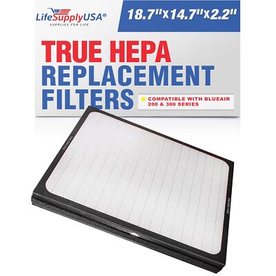 True HEPA Air Cleaner Filter Replacement Compatible with Blueair 200 SmokeStop