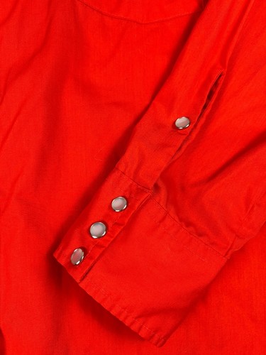 Vintage Malco Modes Pearl Snap Shirt 17/35 Western Cowboy Red USA Rodeo - Picture 2 of 8