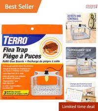 Convenient 3-pack White Flea Trap Glue Boards - Effective Pest Control Solutions