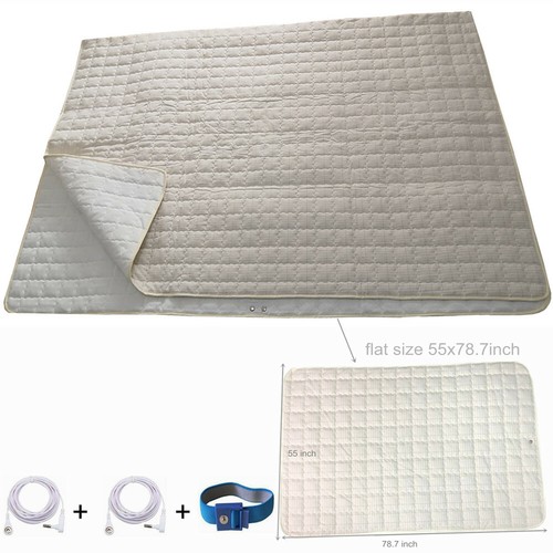 Earthing Grounded Mattress Pad Large Sleep Therapy Mat 55x79inch Increase Energy - 第 1/9 張圖片