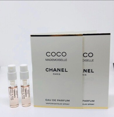 2x Chanel Coco Mademoiselle Eau de Parfum EDP Sample Spray Vial 1.5ml / 0.05oz