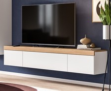 TV Lowboard weiß Eiche Flat-TV Unterschrank hängend stehend Breite 180 cm Siena