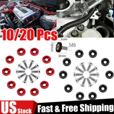 10/20PCS Universal JDM M6 Fender Washers & Bolts Bumper Nut Car Engine Screw Kit