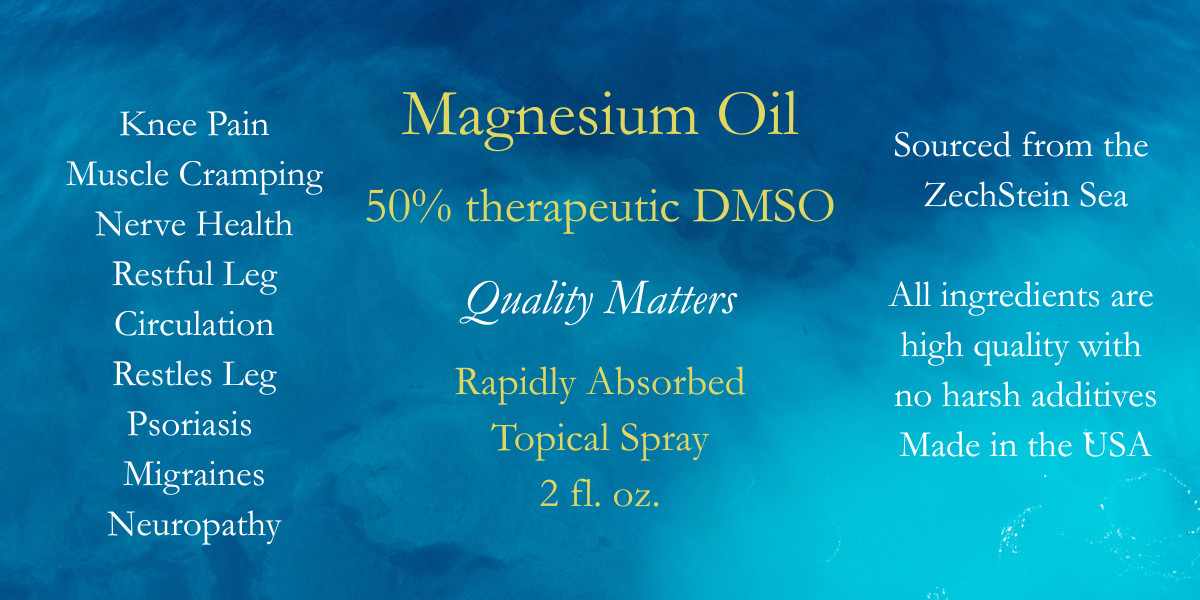 Magnesium Oil + 50% DMSO Spray 2 oz | Instant Knee Pain Relief | Free Shipping
