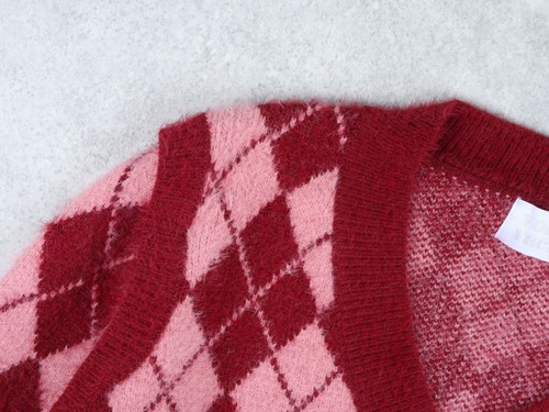 VOCAVACA Mujer Sophie Argyle Transform Tejido Suéter en Rojo Talla Única - Imagen 8 de 12