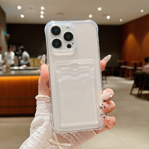 ShockProof Clear Flower Case With Card Slot Cover For iPhone 16 Pro Max 15 14 13 - Picture 17 of 17