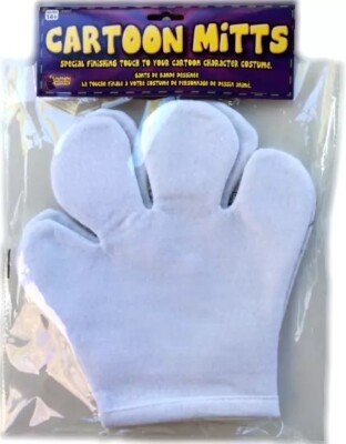 Jumbo Cartoon White Mitts Gloves Mickey Mouse Felt Clown Mime Dress Costume Hand