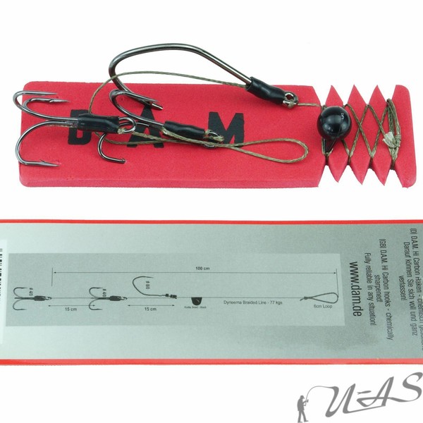 Dam Sumo Catfish Rig Waller Vorfach Mit Rassel Wels Montage 8/0 77Kg Dyneema Sha-image