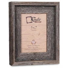 5x7-2" Wide Signature Reclaimed Rustic Barn Wood Picture Frame