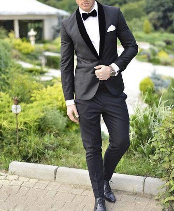 Mens Black Tuxedo Suit Classic Wedding Evening Party Wear Dinner Prom Coat  Pants