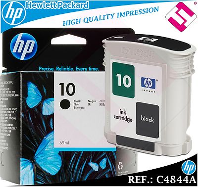 Black ink 10 original HP black cartridge hewlett packard c4844a | eBay
