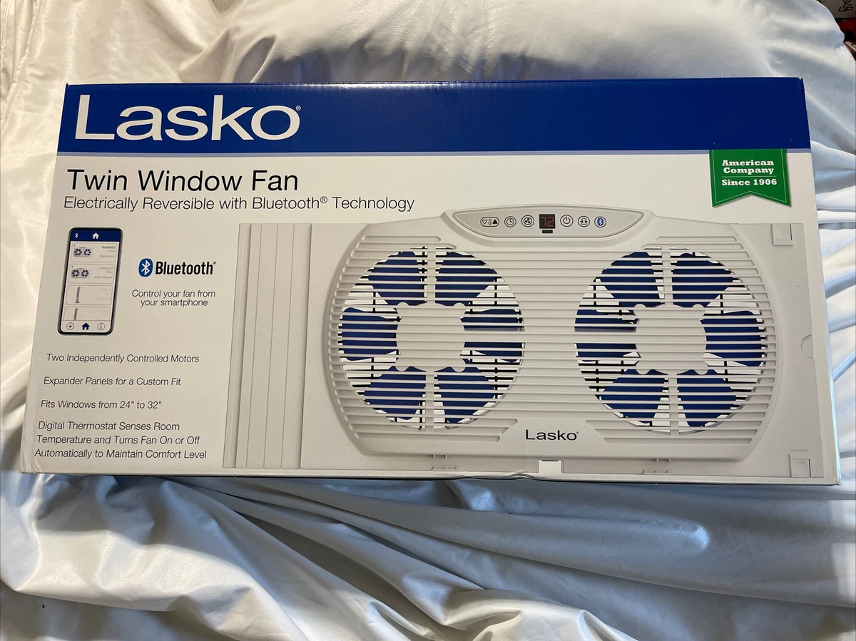 Lasko W09560 Bluetooth Twin 9 Window Fan Whole House Ventilation White |  eBay