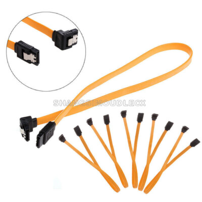 2PCS Serial SATA ATA RAID DATA HDD Hard Signal Drive Cable Straight-Right Angle