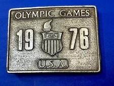 1976 Olympic Games Commemorative Vintage Bergamot Silver Color Belt Buckle