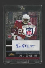 2008 Topps Finest Early Doucet III Cardinals Rookie NFL Logo Shield Auto 13/15