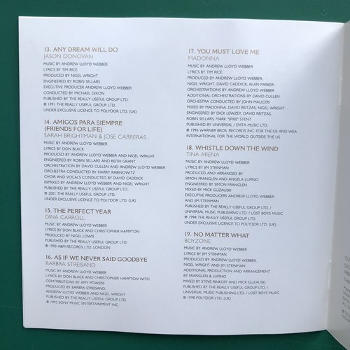 Andrew Lloyd Webber GOLD (DEFINITIVE HIT SINGLES) Soundtrack Musicals CD Evita - Picture 11 of 12