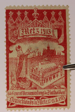 Assembly of Catholics (Katholihen) in Metz, France 1913 German Poster Stamp