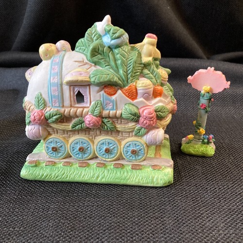 Vintage Easter Bunny Train Pastel Spring Holiday Decoration Hand Painted Ceramic - Picture 9 of 21