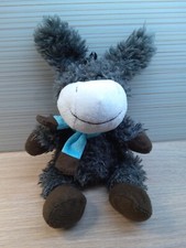 🍭 Esel  🍭  Kuscheltier Stofftier ca. 30cm von mt grau braun blau Halstuch