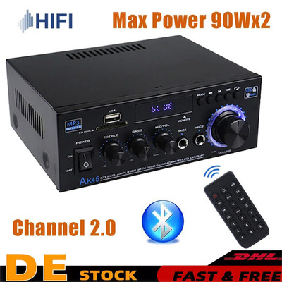 Bluetooth Receiver Stereo Verstärker Audio Empfänger Amplifier USB Music Player
