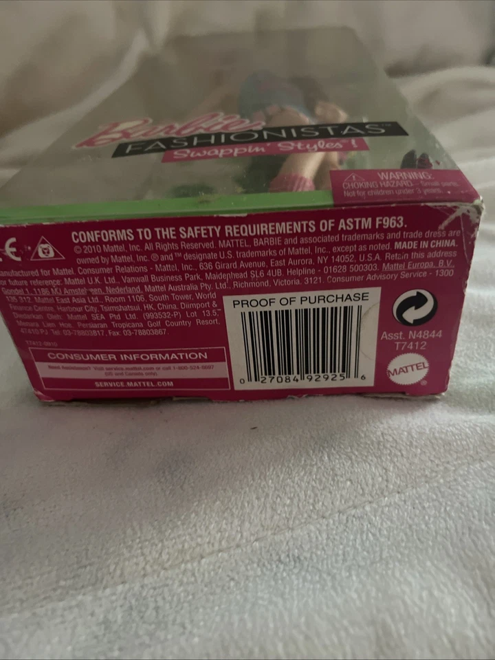 复古 2010 美泰 BARBIE FASHIONISTAS SWAPPIN STYLE SPORTY 59 BARBIE 娃娃 — 第 3/4 张图片
