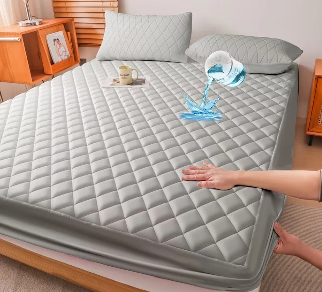 Couples Quilted Waterproof Mattress Cover,