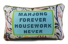 Mahjong Forever Housework Never Needlepoint Pillow — photo 3