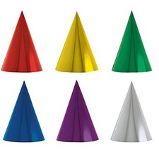 Amscan Metallic Party Cone Hats, 17 cm Size 12 Pieces