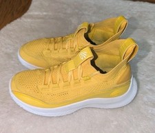 Under Armour Curry Flow 8 Yellow Basket Shoes Sz 6Y/8 Women 3023527-701