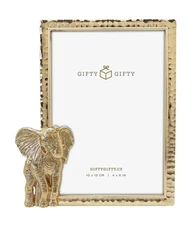 GIFTY GIFTY Modern Elephant Gold Picture Frame 4x6 inch for Tabletop Display ...
