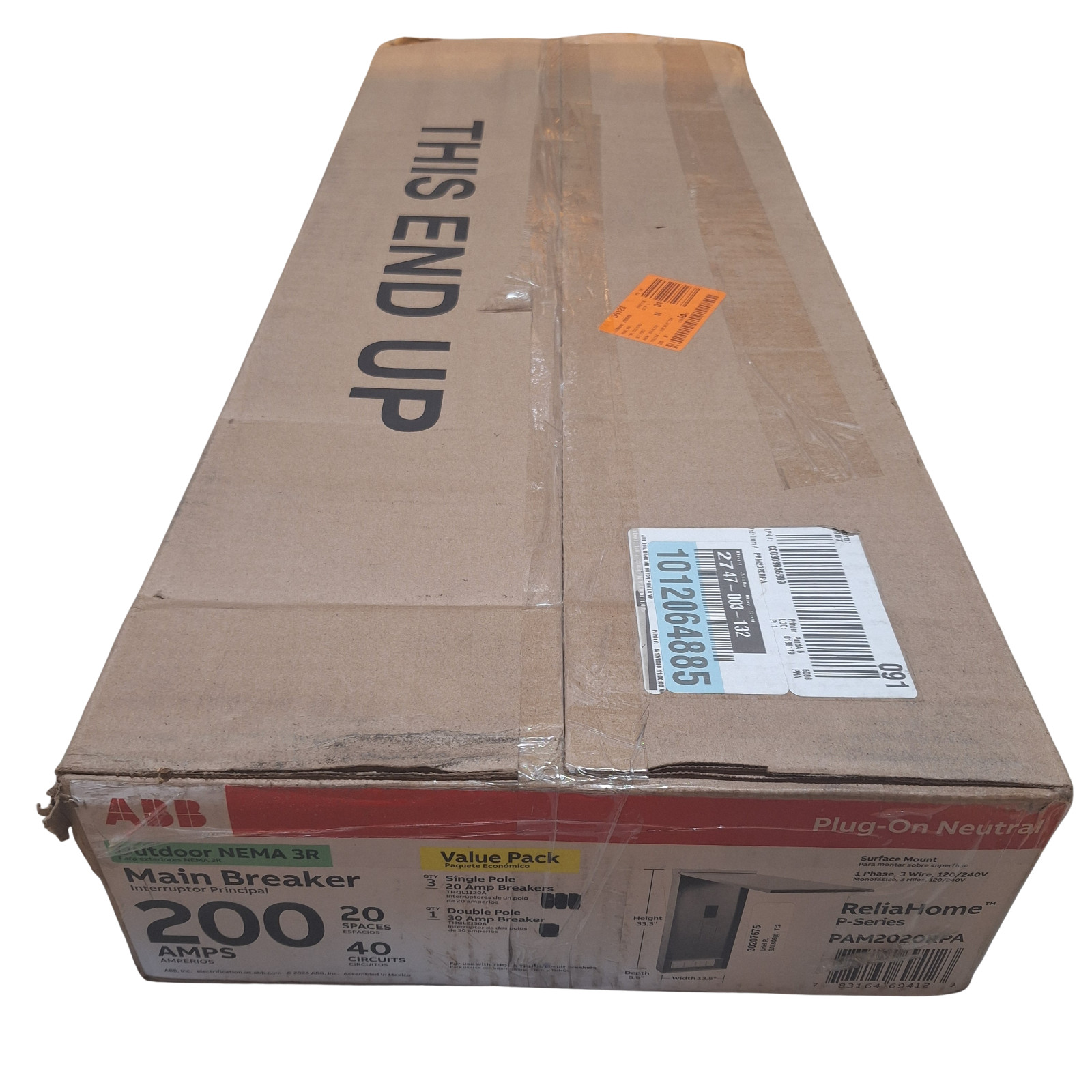 ABB 200 Amp 20 Space Outdoor Main Breaker Load Center PAM2020RPA *Dented*