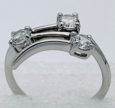 Sterling Silver 925 3 Prong Set CZ Ring Size 7