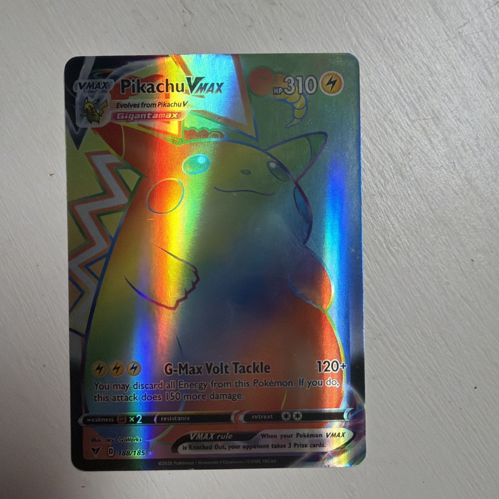 🔥🔥Pokémon Pikachu VMAX Secret Rare 188/185 Vivid Voltage Holo Card🔥🔥