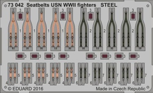 Eduard 73042 1/72 Seatbelts USN Fighters Steel WWII (Pre-Painted)
