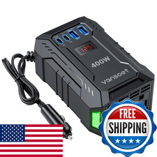Vansoet 400W Car Power Inverter Dc 12V To 110V Ac Inverter Pd 30W/15W Usb C2Usb