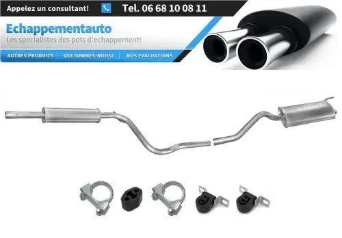 Échappement central et arrière pour VW Caddy II 1.4 1.6 1.9 D 1995-2004 en acier aluminisé