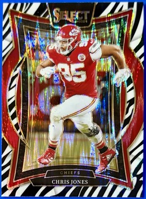 Panini 2024 Select Chris Jones Prizm Zebra Concourse #19 KC Chiefs