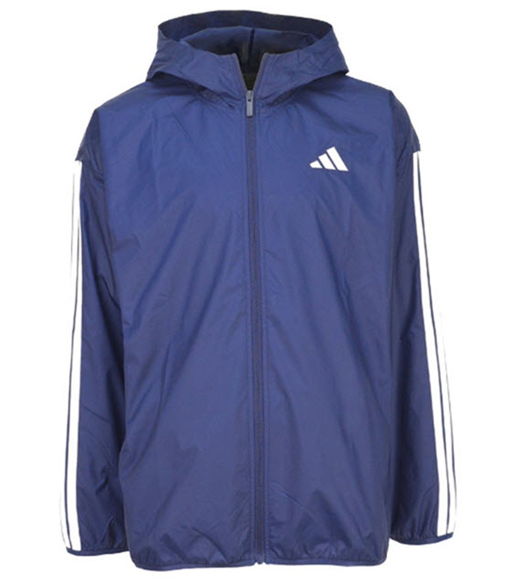 Adidas Men Essentials 3S Athletic Jacket Blue Windbreaker Top GYM