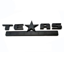 TEXAS EDITION Emblem: Silver/Black/Red/American Flag - Durable ABS w/ 3M Adhesiv