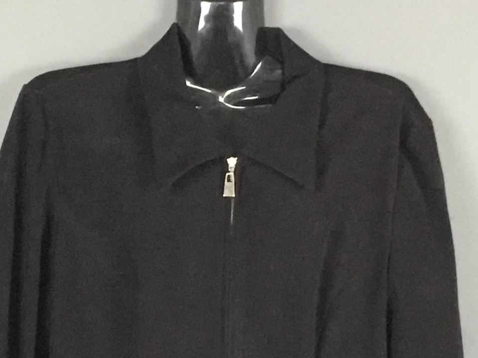 Scarlett Jacket Womens Large Black Suede Cloth Zip Front Metal Grommets - Image 3 of 4